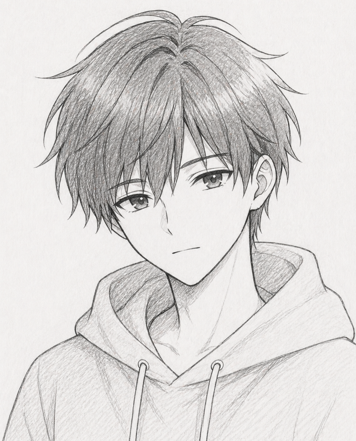 Casual Hoodie Character with Expressive Eyes