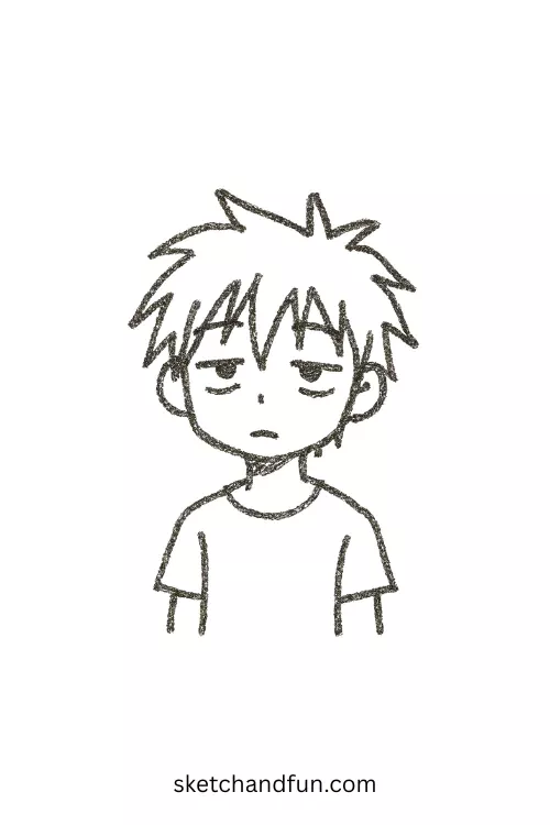 Anime Boy Drawing: Chill Vibes with Sleek Hair