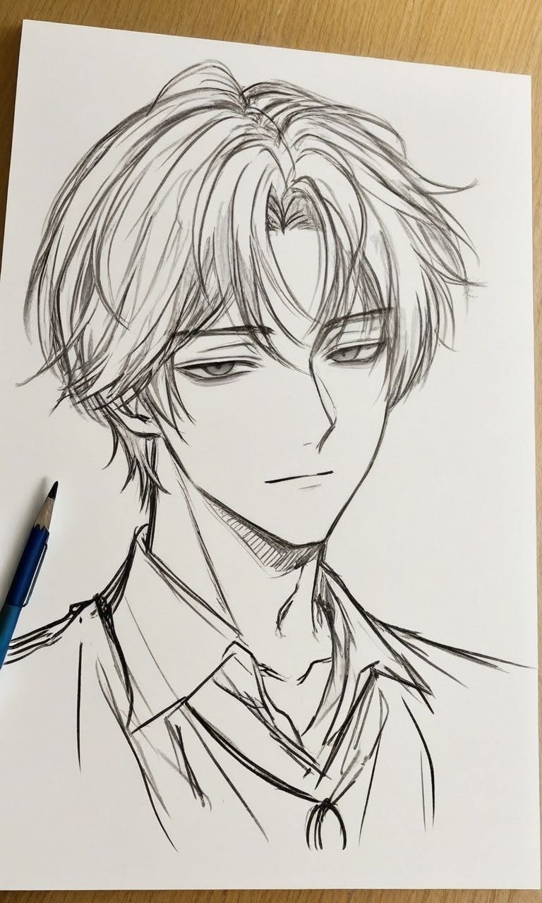 Handsome Character with Stylish Hair