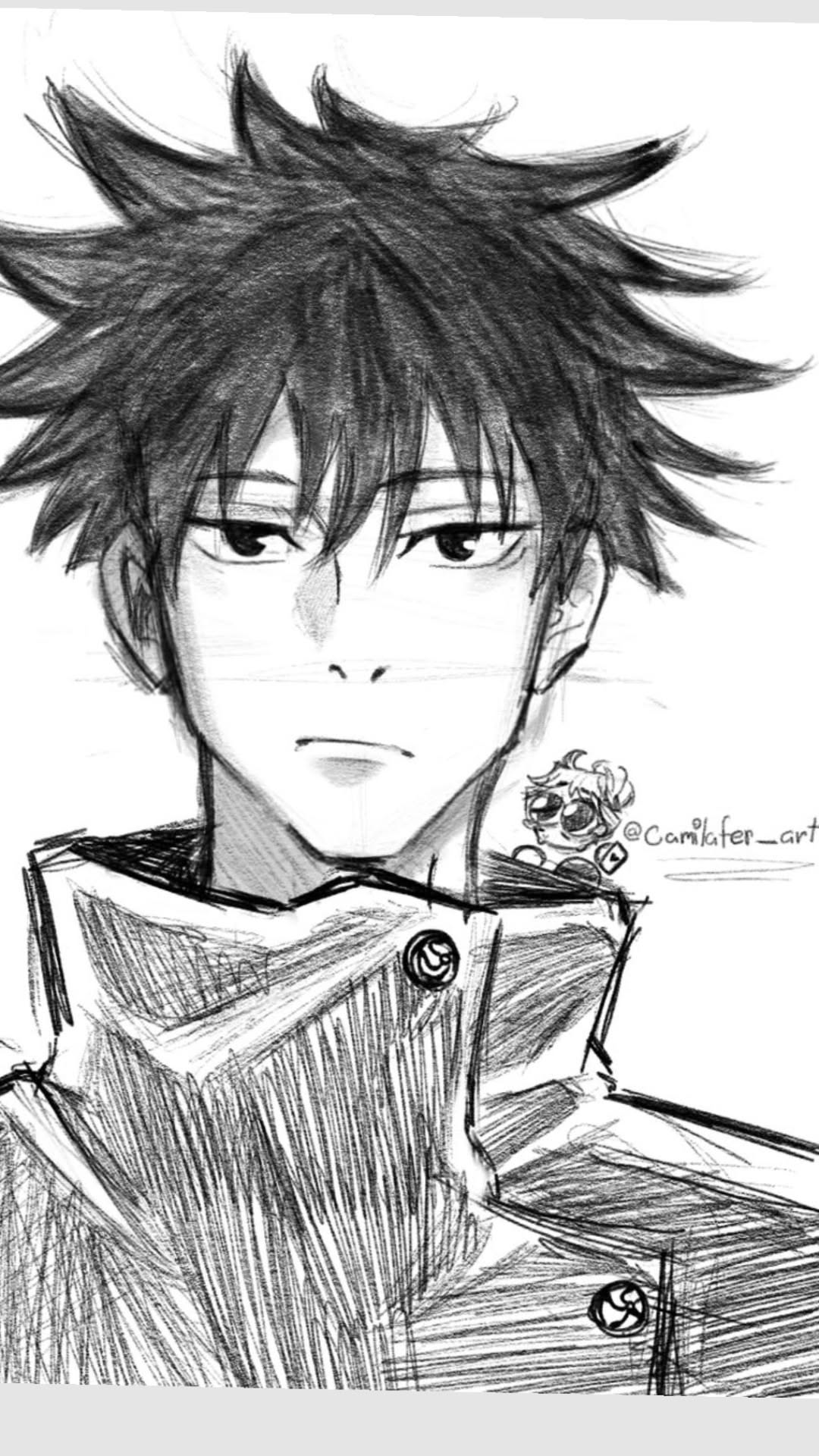 Intense Gaze with Spiky Hair