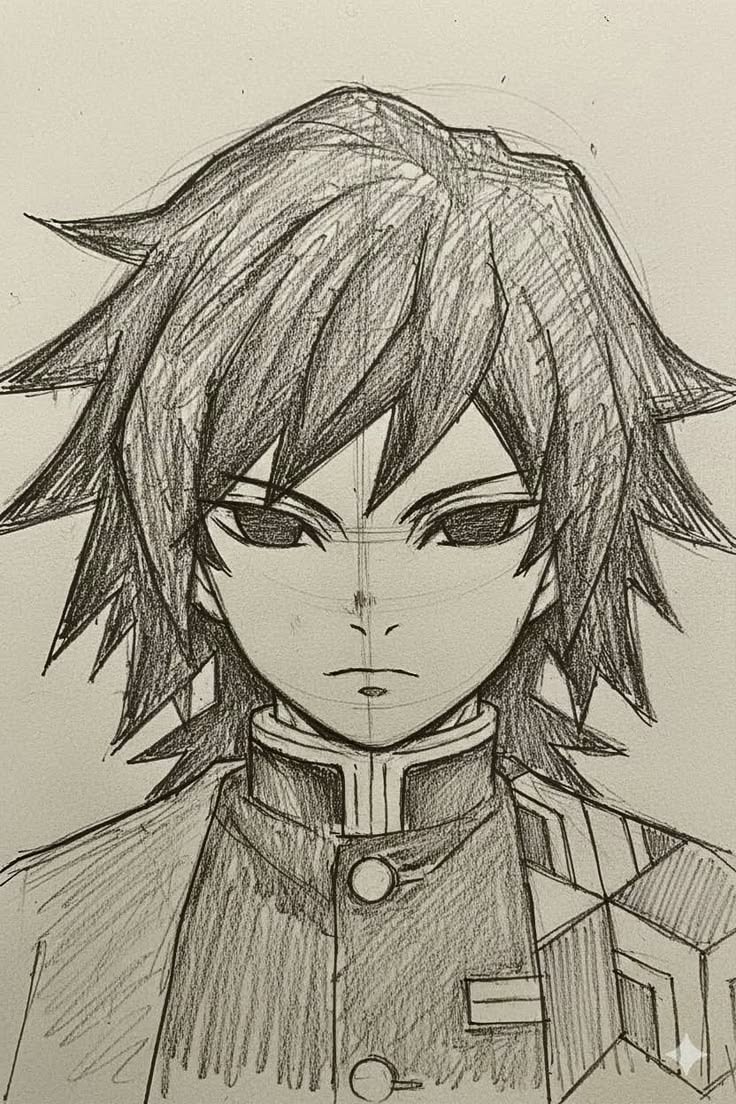 Intense Warrior with Spiky Hair