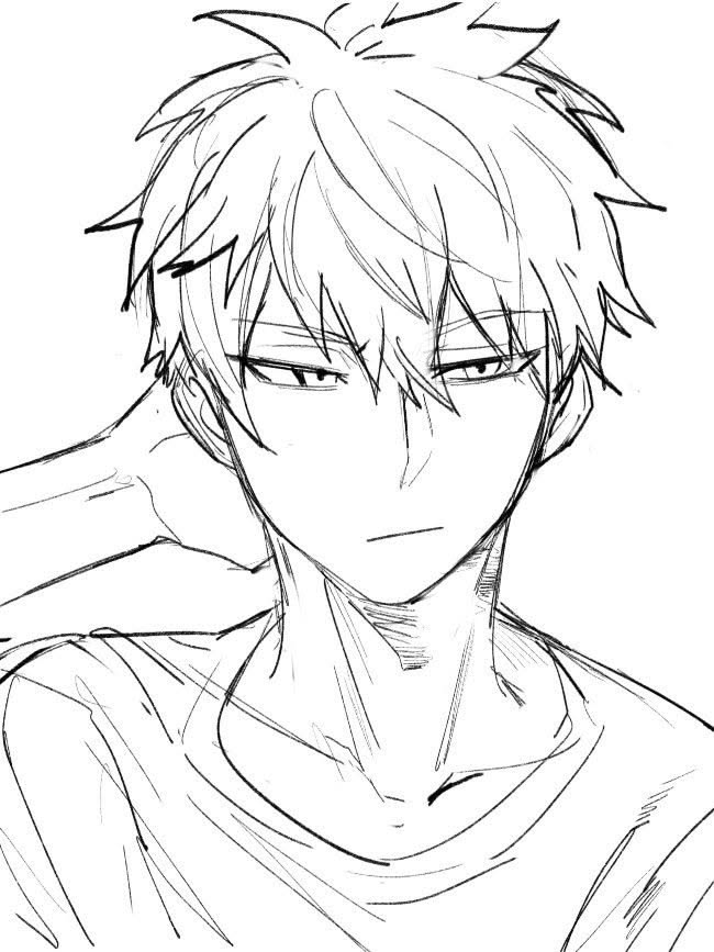 Introspective Character with Messy Hair
