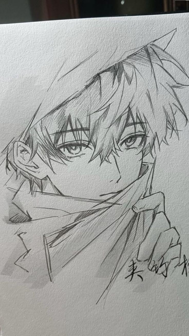 Mysterious Boy with Flowing Hair