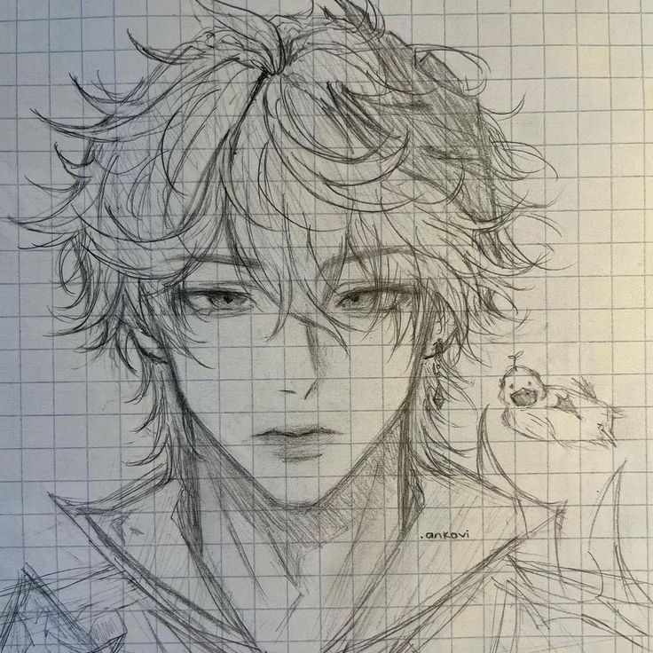 Stunning Sketch of a Boy with Messy Hair