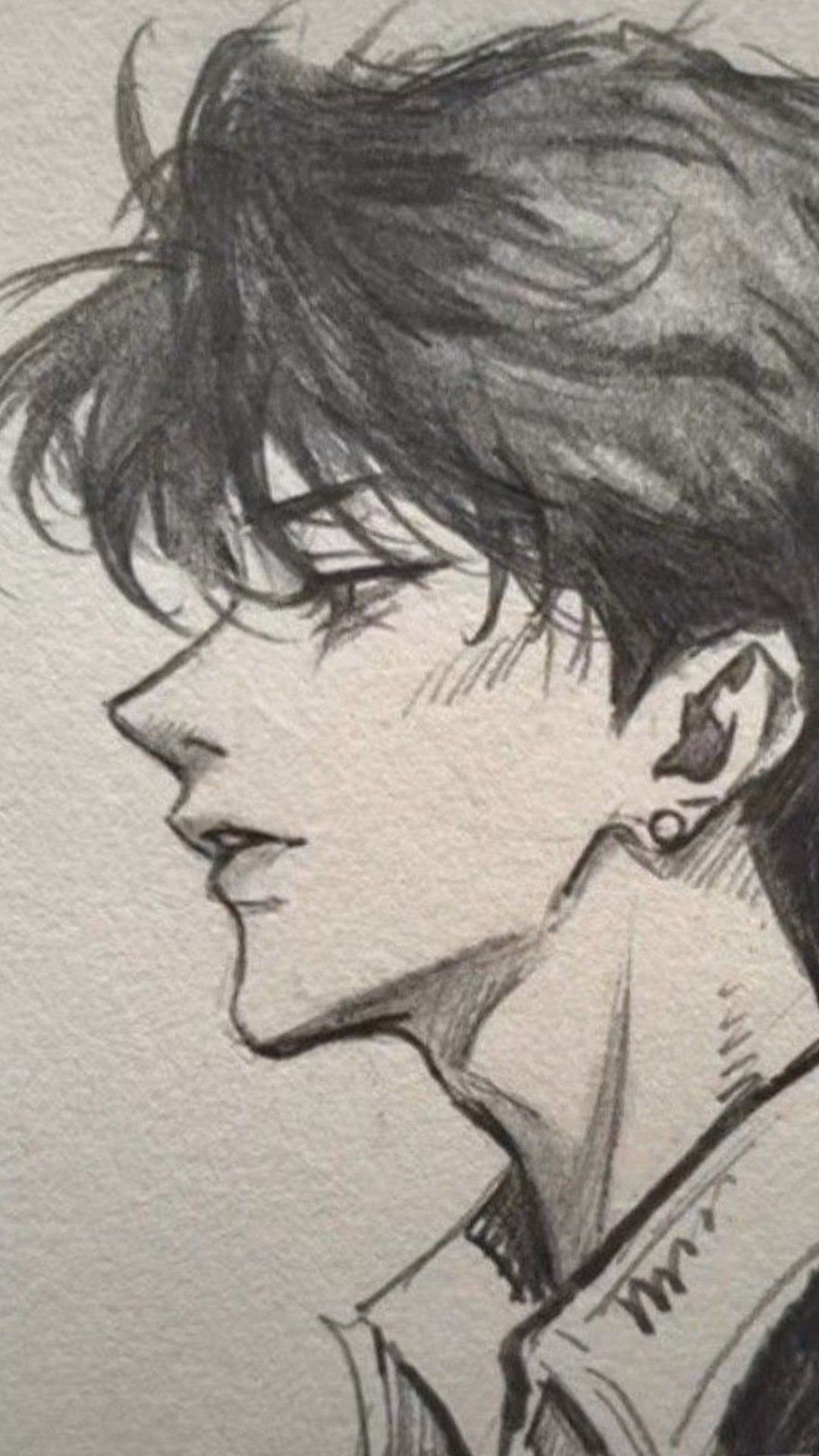 Stylish Side Profile with Detailed Hair