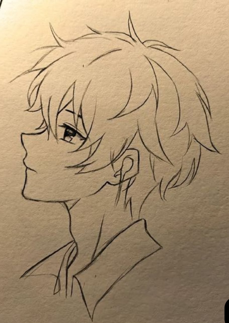 Stylish Side Profile with Messy Hair