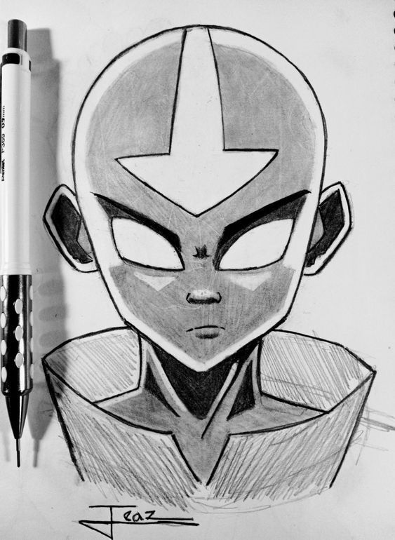 Aang from Avatar Drawing Tutorial
