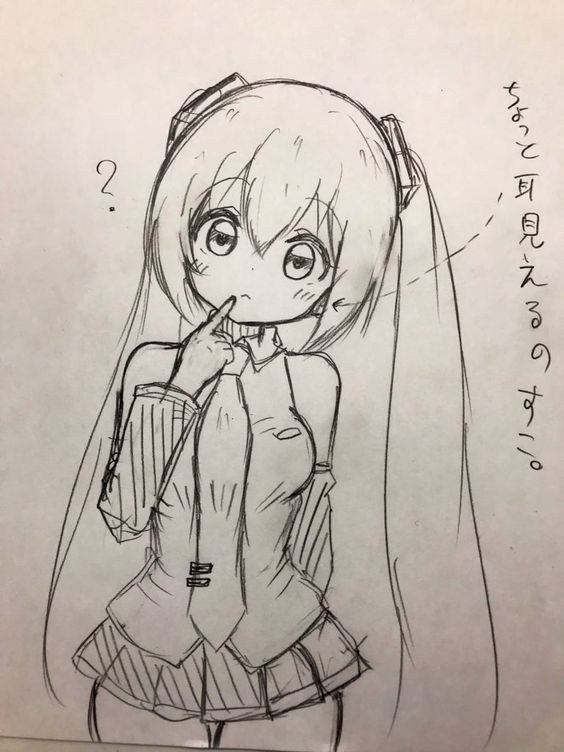 Adorable Vocaloid-inspired Girl Drawing