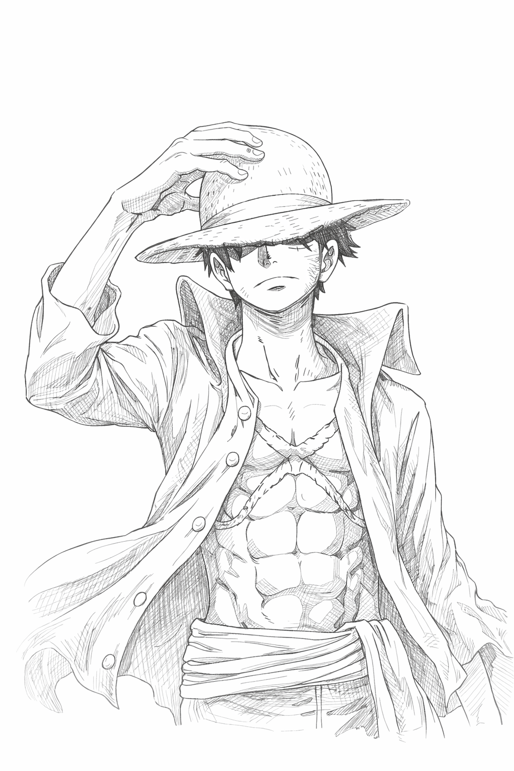 Cool Luffy Gear 5 Sketch