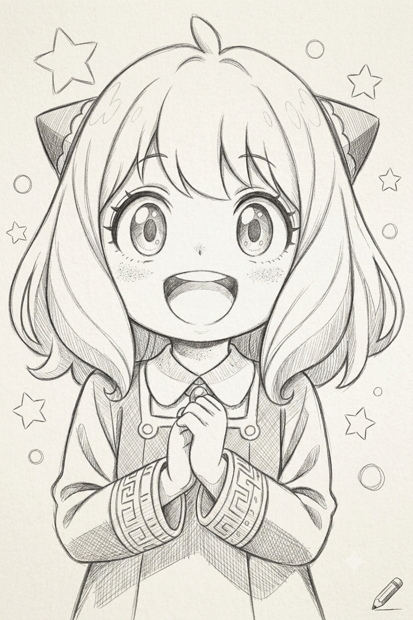 Cute Anya Forger Drawing