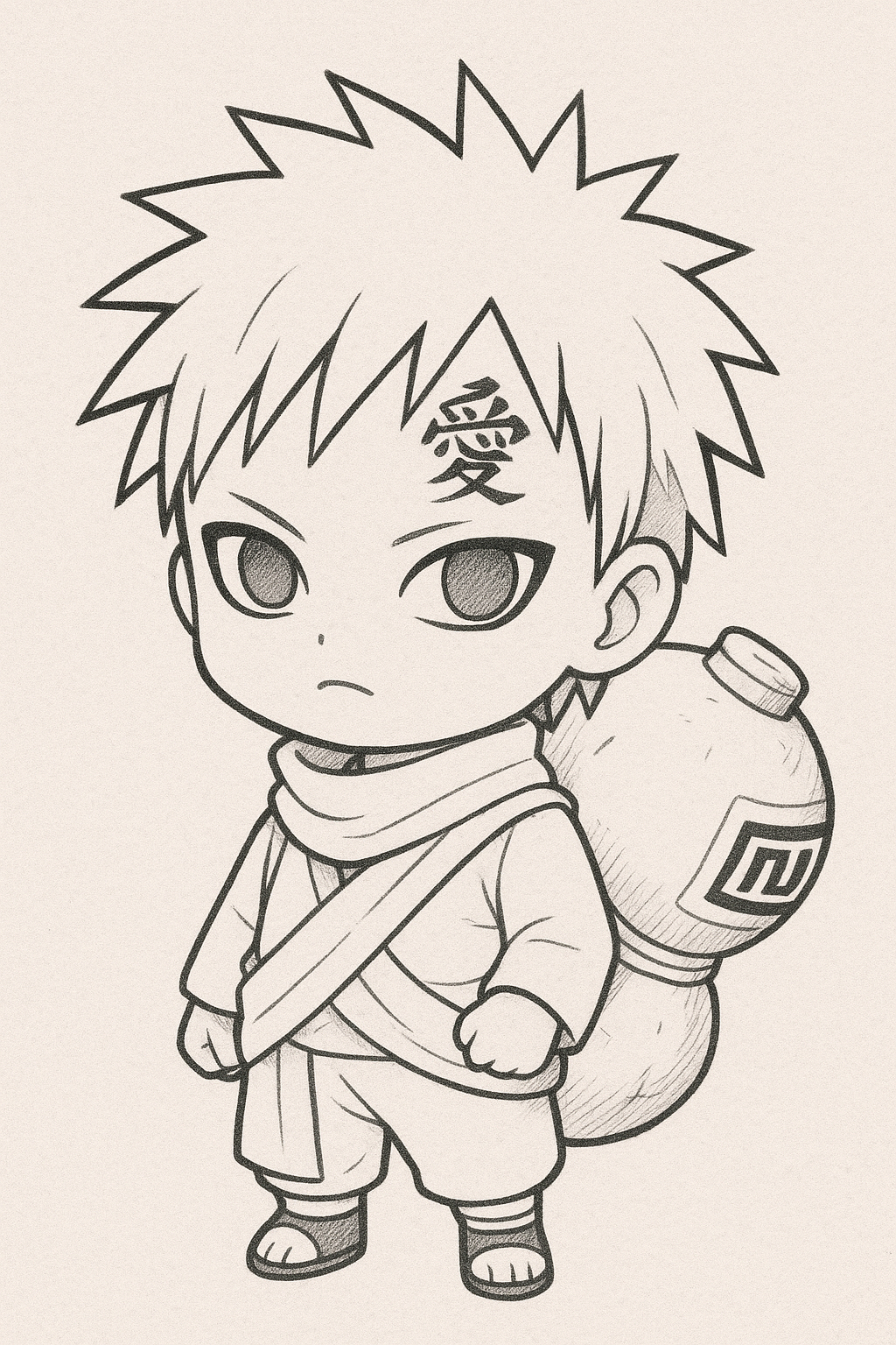 Cute Gaara of the Sand Drawing