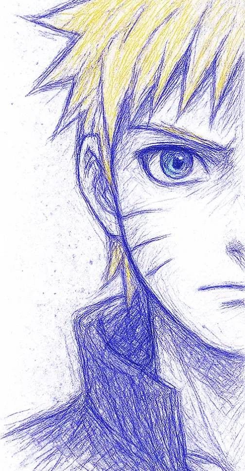 Dynamic Naruto Uzumaki Portrait Drawing