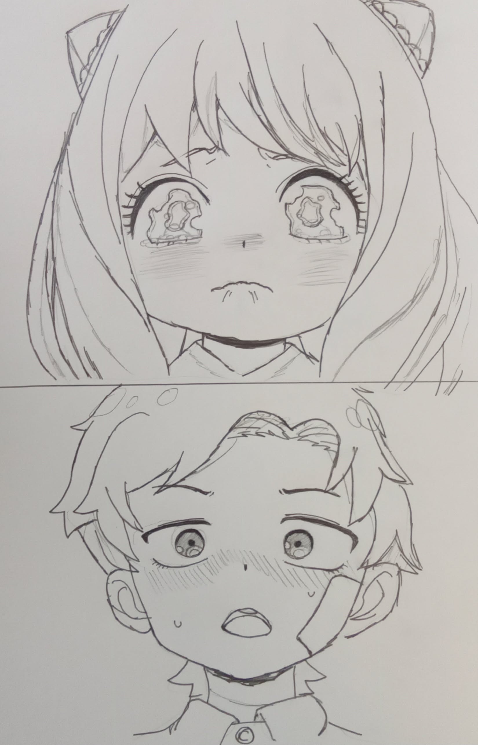 Emotional Anime Girl and Boy Drawing