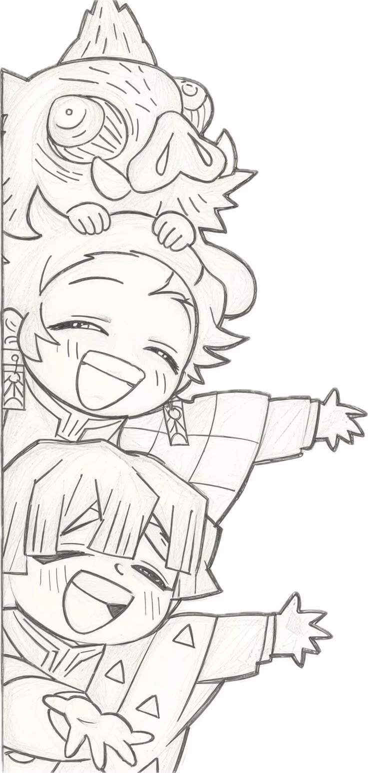Fun Tanjiro Kamado and Friends Drawing