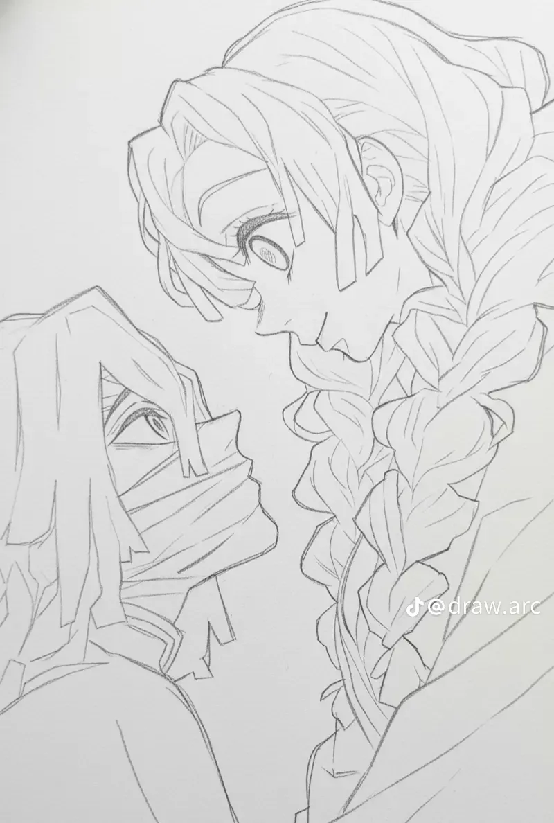 Intense Aizawa and Nezuko Drawing