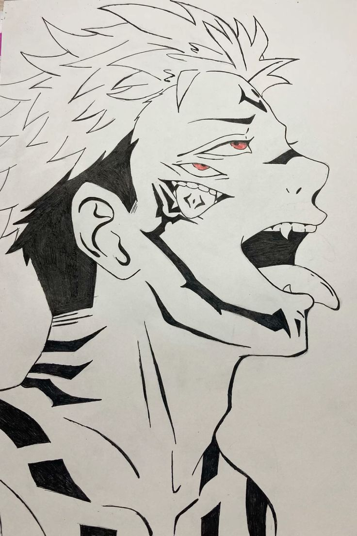 Intense Ryomen Sukuna Drawing