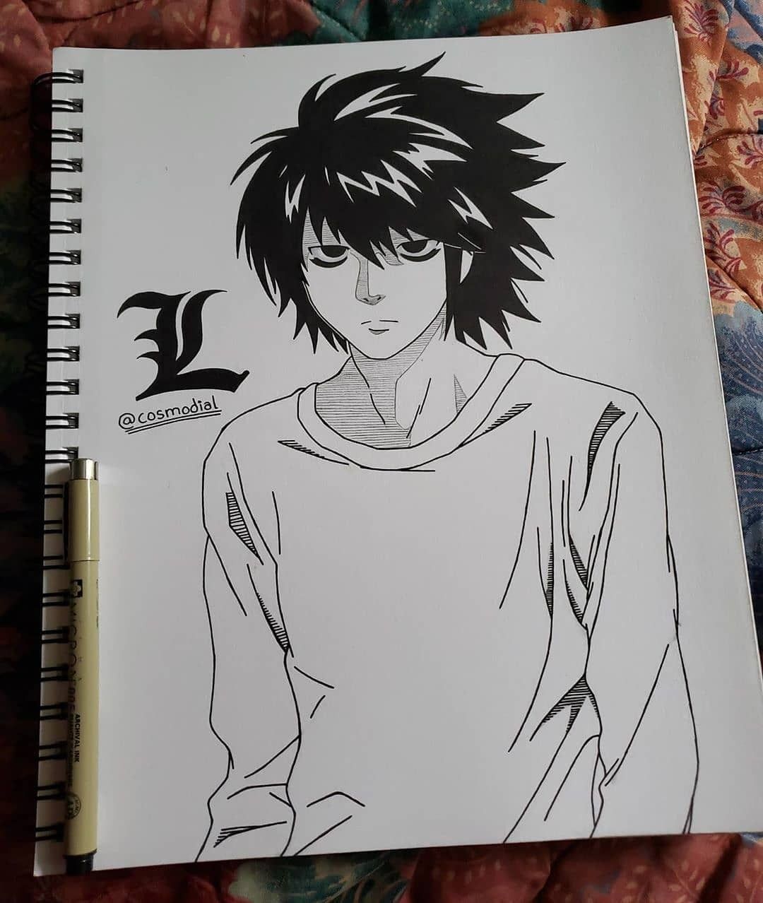 L from Death Note Drawing Guide