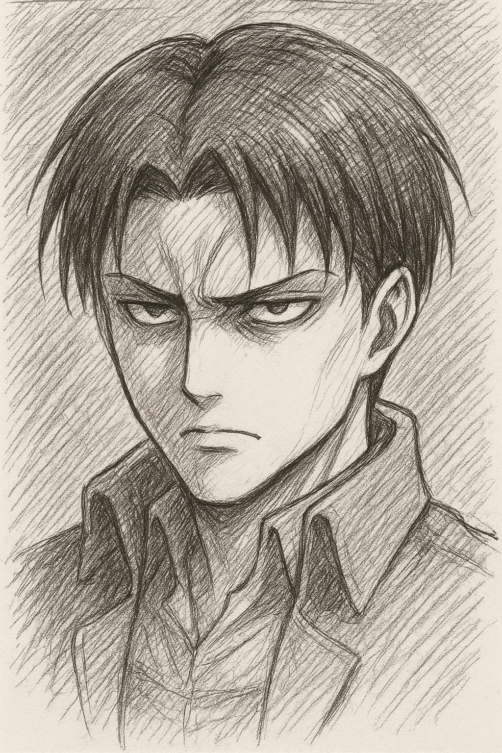 Levi Ackerman Intense Expression Drawing