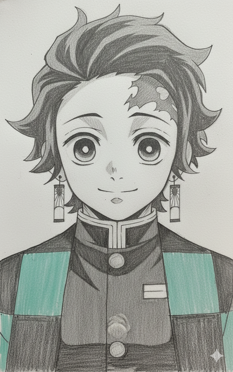 Tanjiro Kamado Drawing with Unique Details