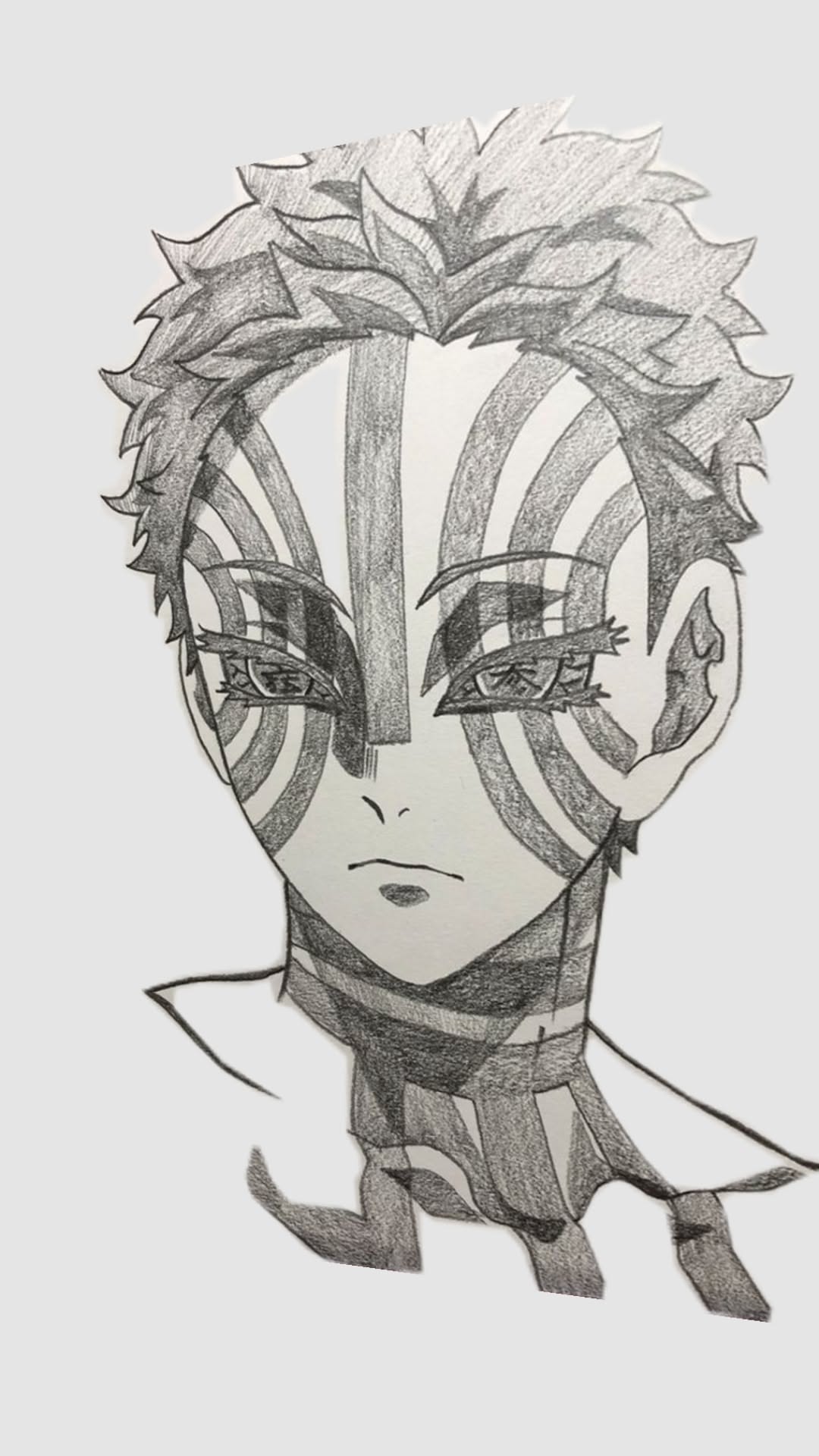 Unique Face Drawing of a Striped Character