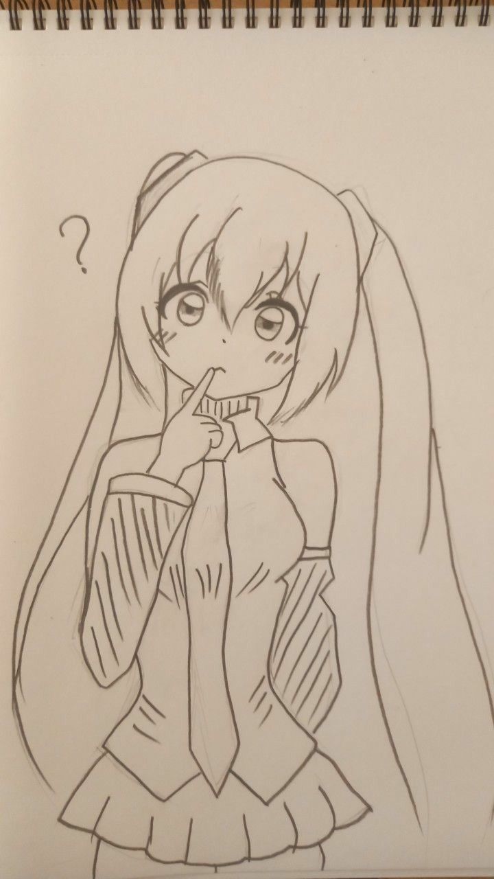Curious Anime Girl with Pigtails