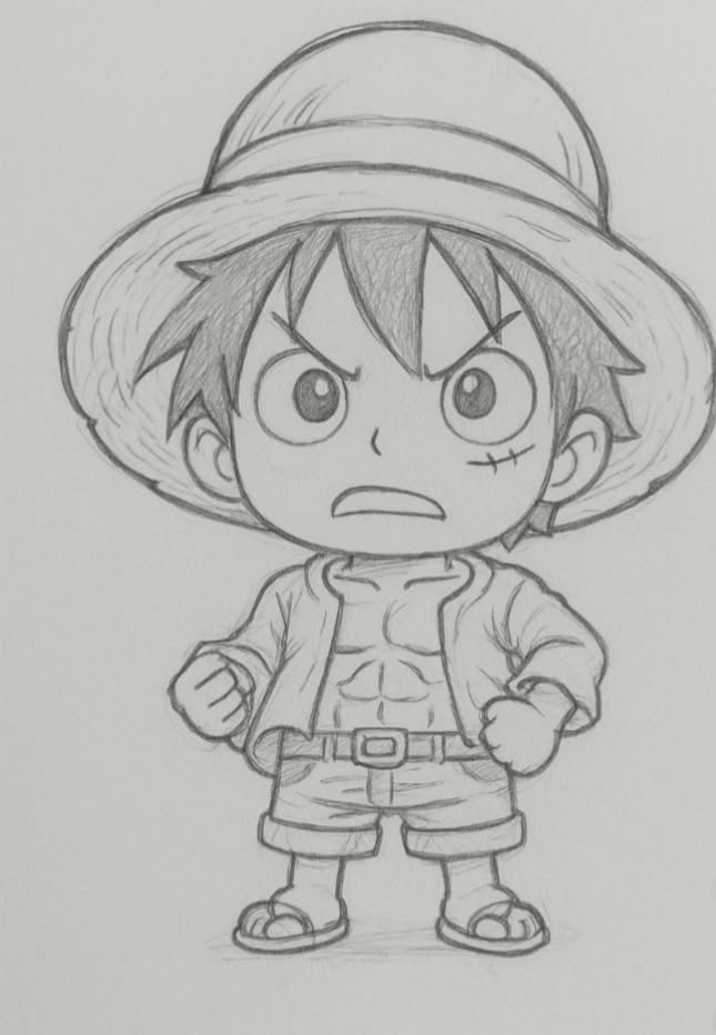 Determined Luffy Ready for Adventure