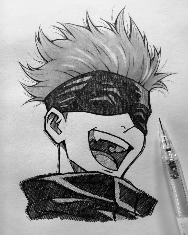 Gojo Satoru Grinning with Blindfold