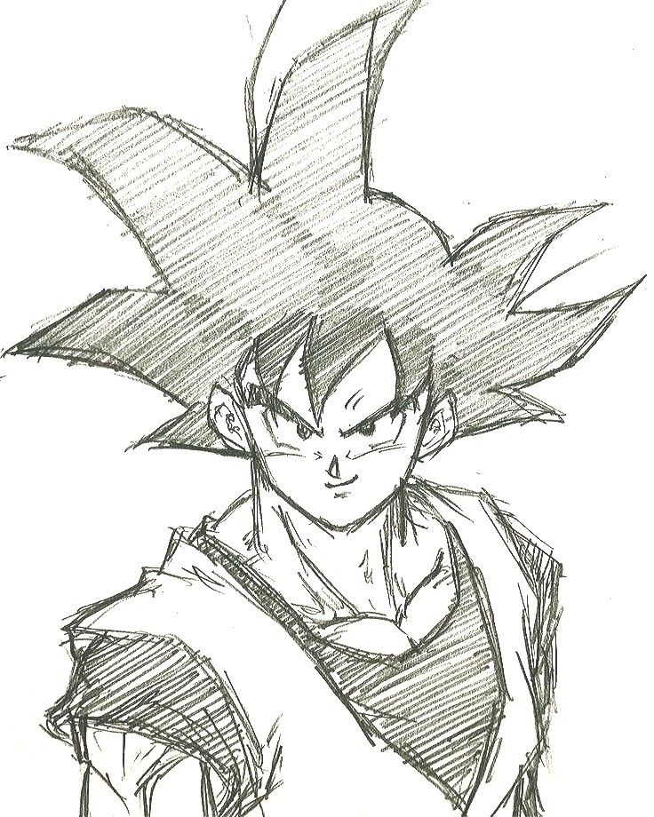 Goku Intense Expression Sketch