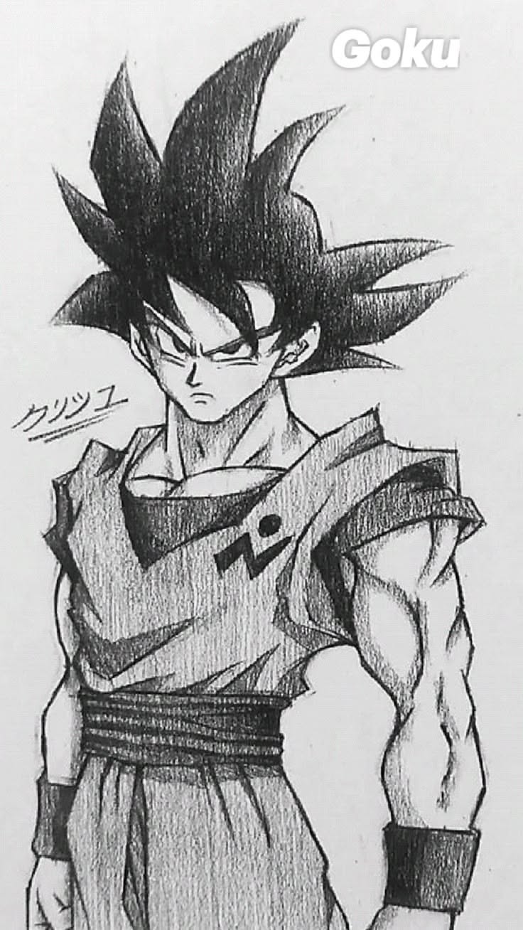 Goku Intense Pose Sketch