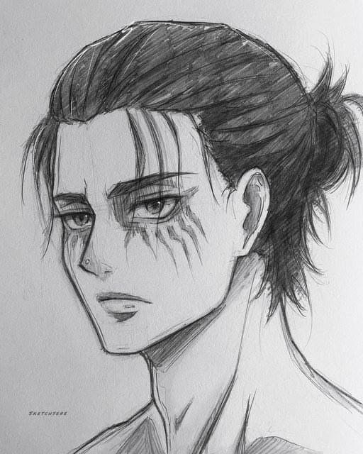 Intense Character Portrait with Unique Facial Markings