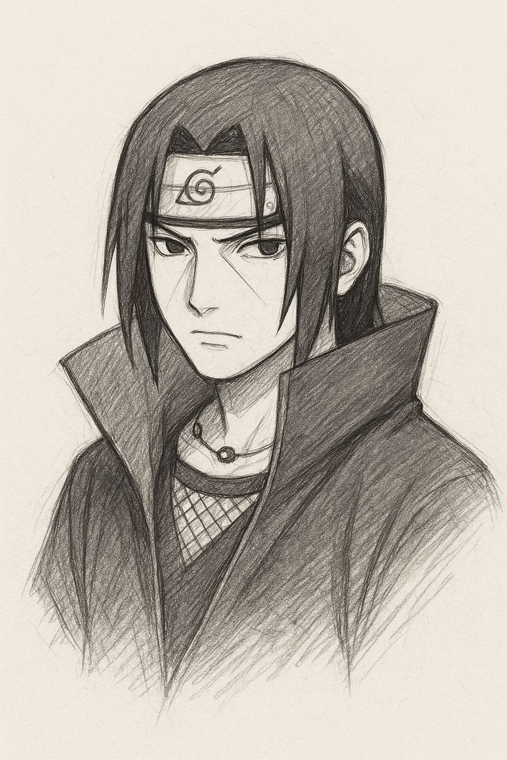 Itachi Uchiha Serious Expression Sketch