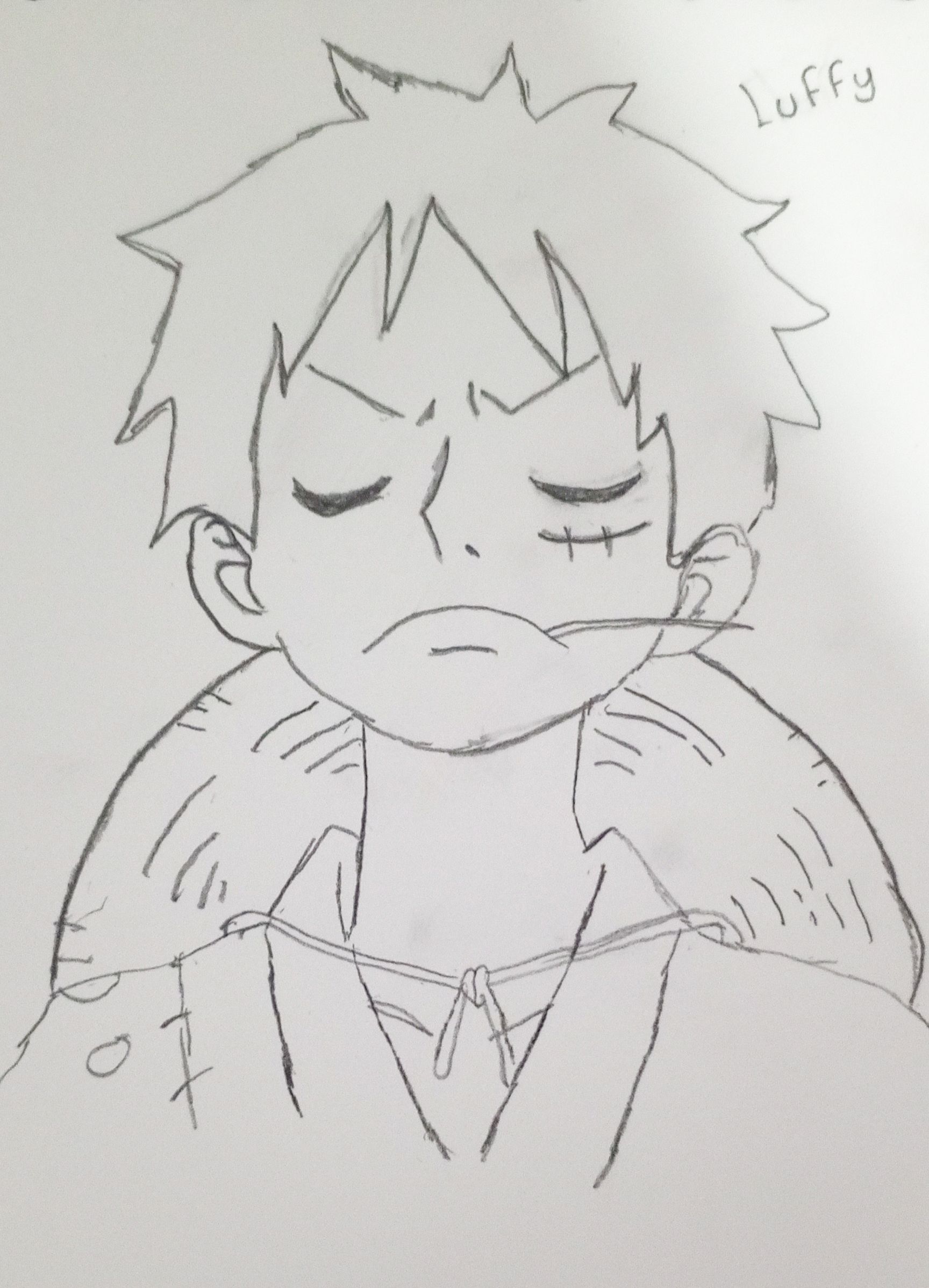 Luffy Determined Expression Sketch