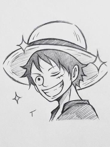 Luffy Winking with Straw Hat