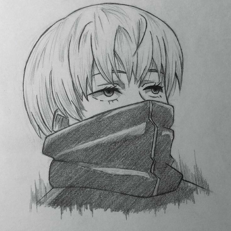 Mysterious Character with Scarf and Intense Gaze