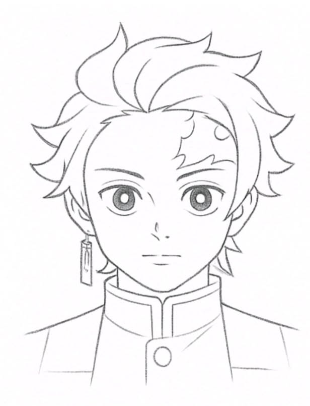 Tanjiro Kamado Determined Expression
