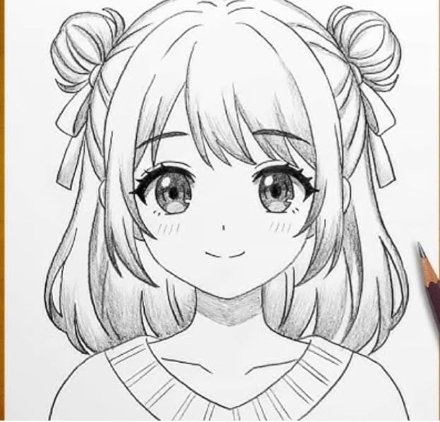 Adorable Girl with Bows and Sparkling Eyes