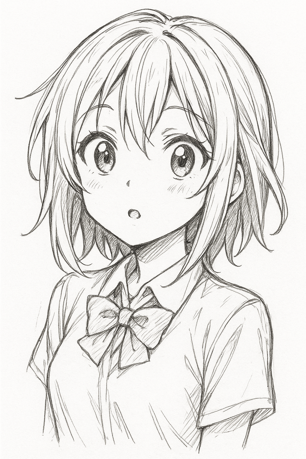 Adorable Girl with Short Hair and Bow