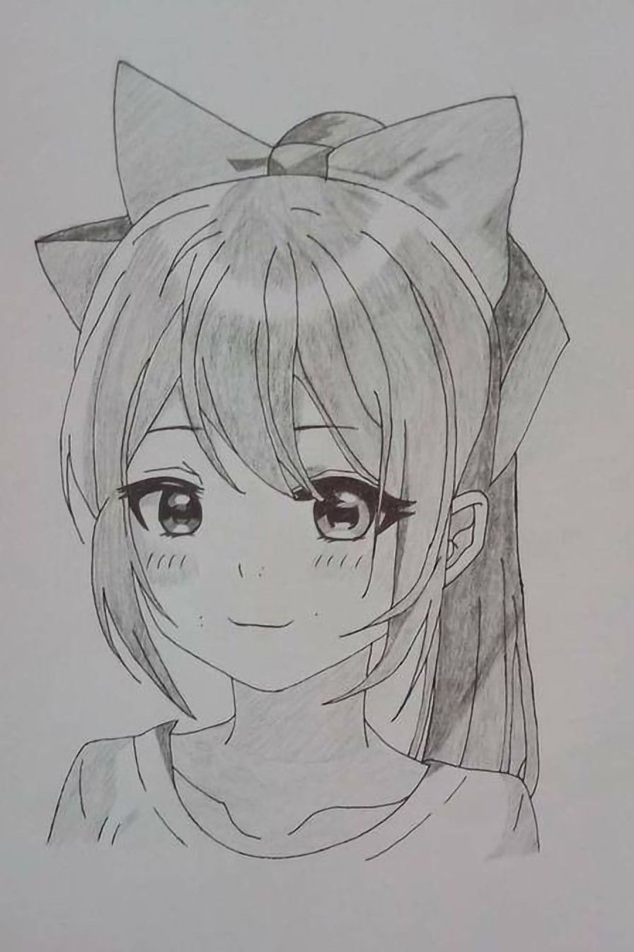 Charming Girl with Bow and Sweet Smile
