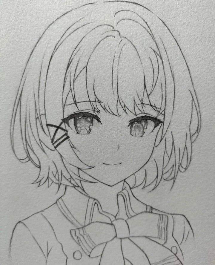 Cute Short-Haired Girl with Sparkling Eyes
