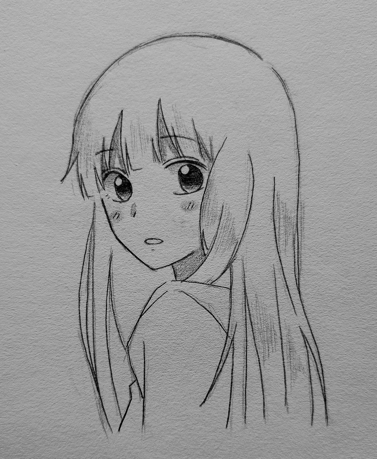 Elegant Girl with Long Hair and Sweet Expression