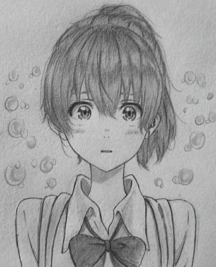 Sad Girl with Short Hair and Bow Tie