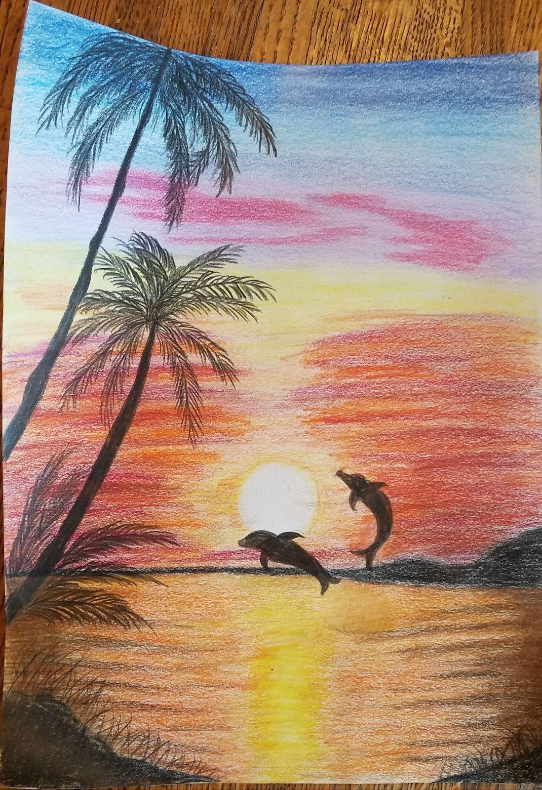 Playful Dolphins Leaping at Sunset