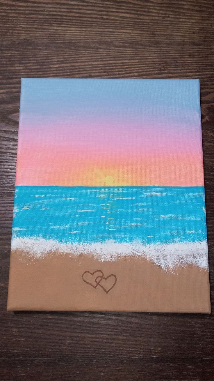 Romantic Sunset with Intertwined Hearts