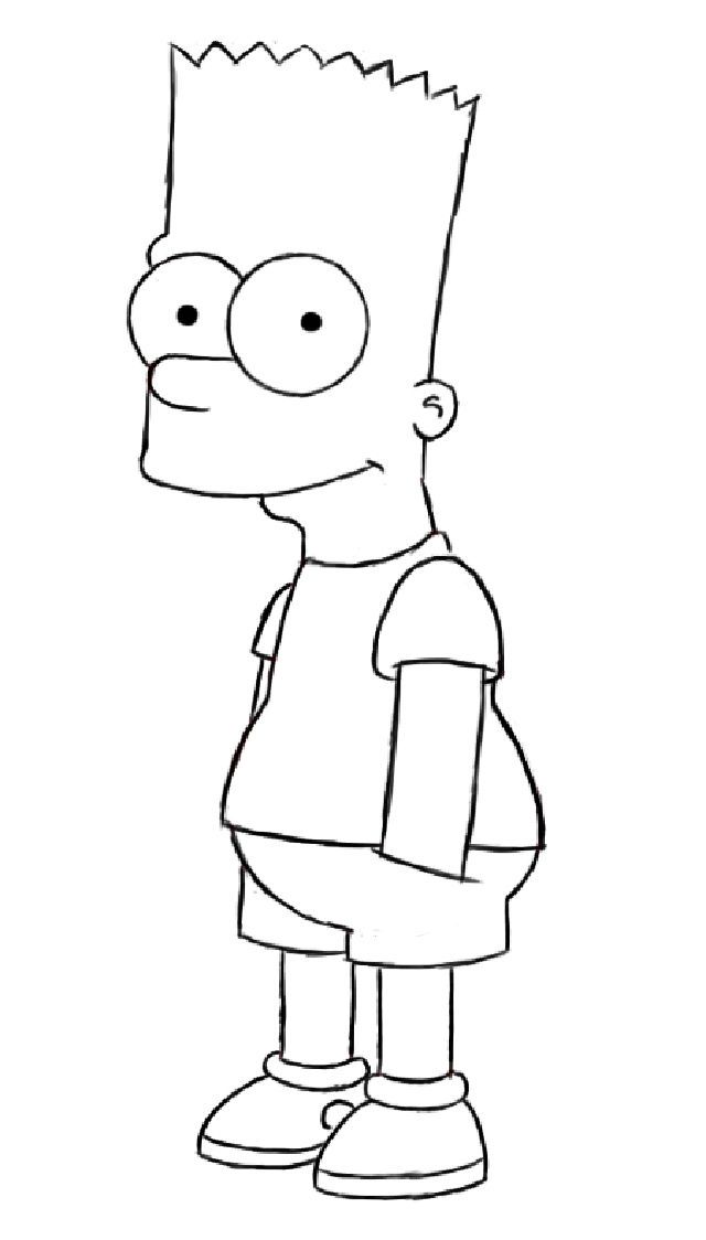 Bart Simpson Drawing Sketch for Kids