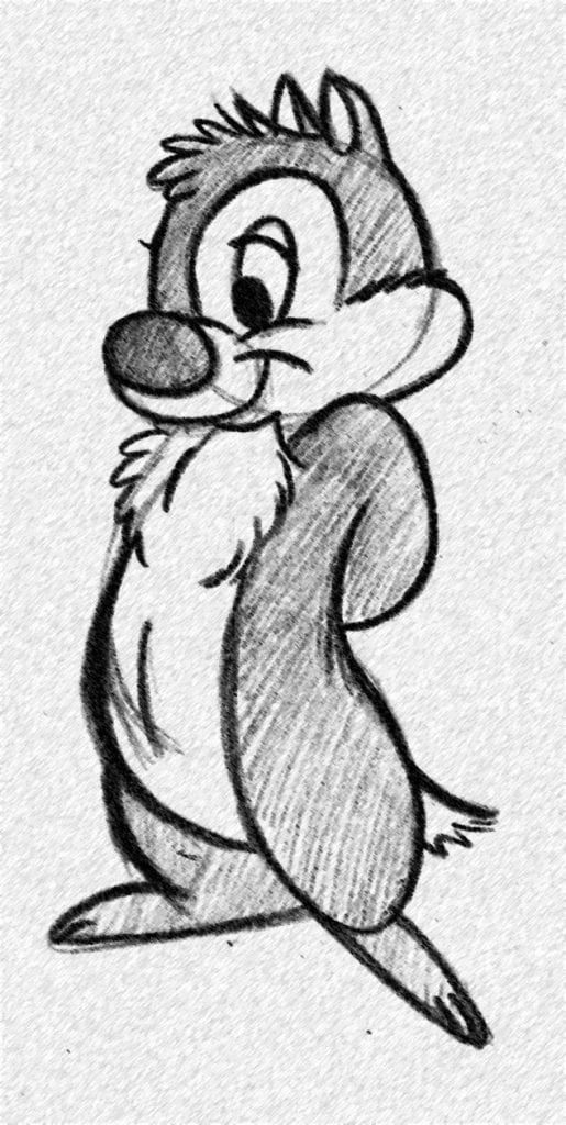 Chip Drawing Adorable Disney Squirrel