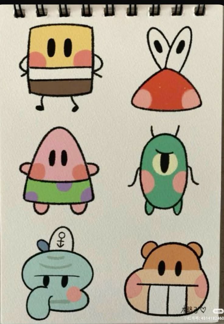 Cute SpongeBob and Friends Sketches