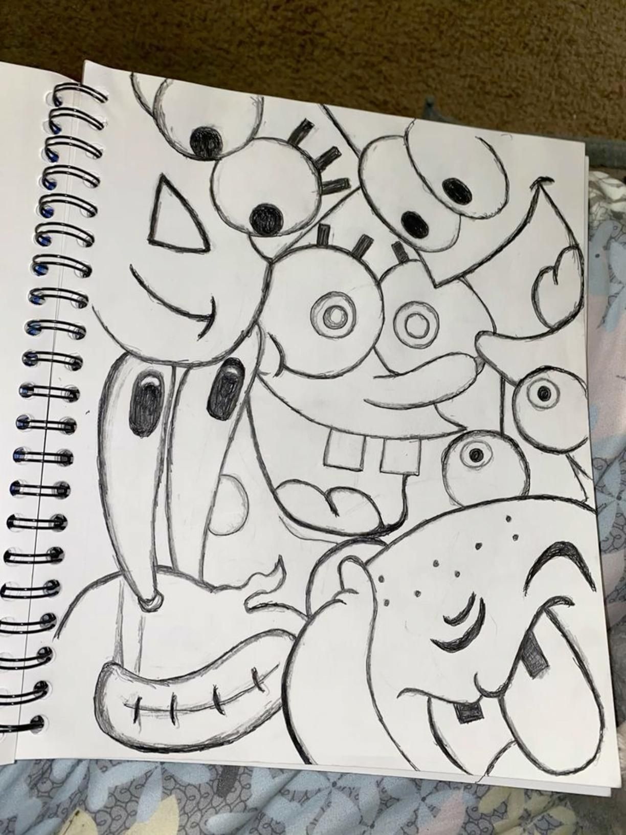 Fun SpongeBob SquarePants Faces Drawing