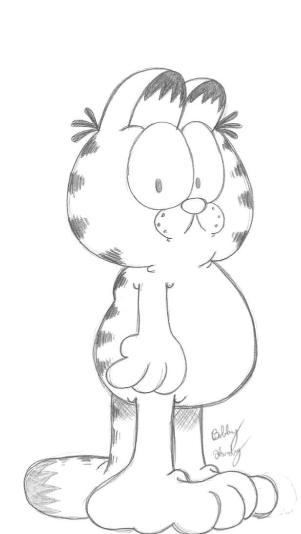 Garfield Drawing Classic Lazy Cat