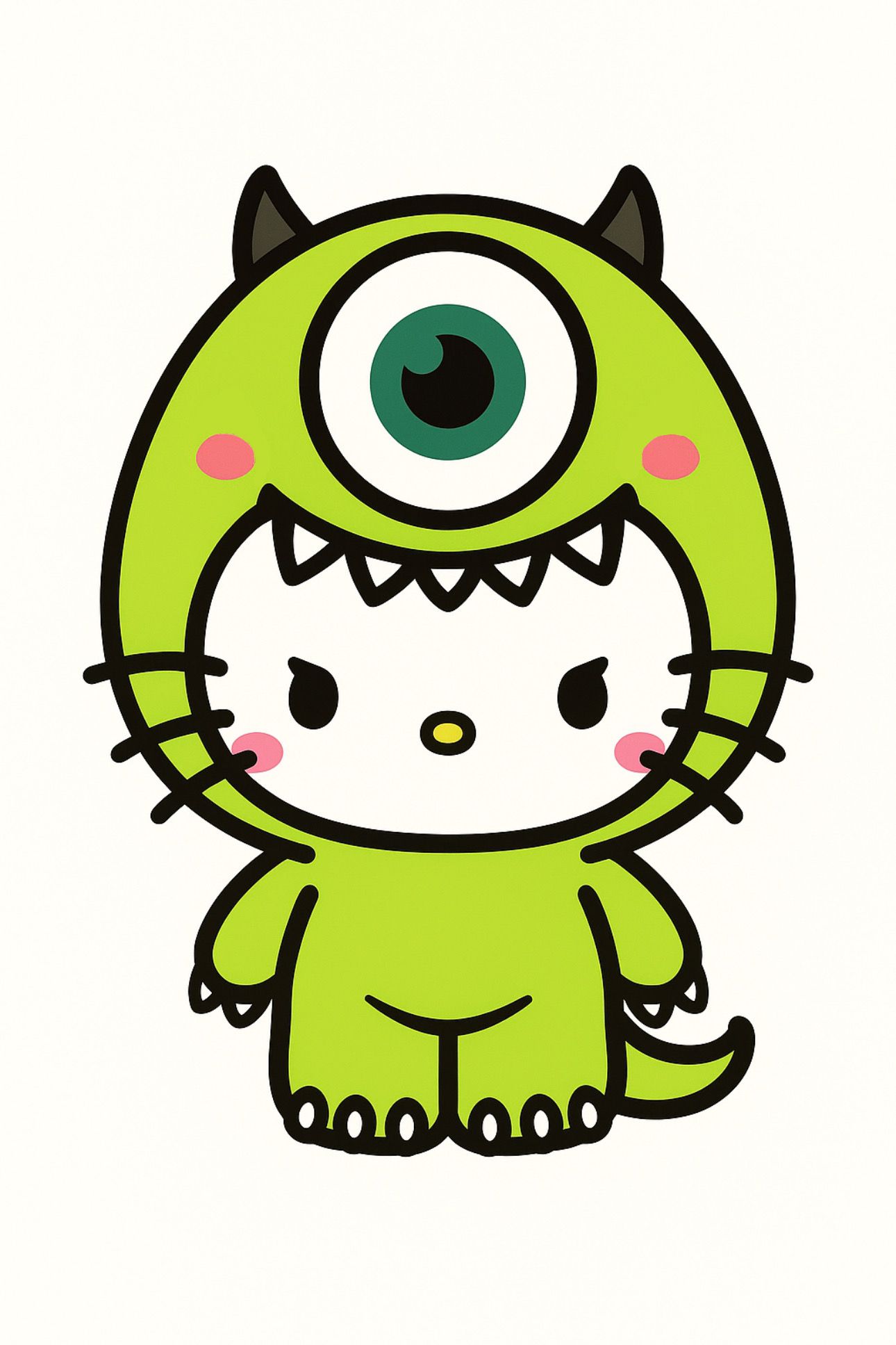 Hello Kitty as Mike Wazowski Drawing