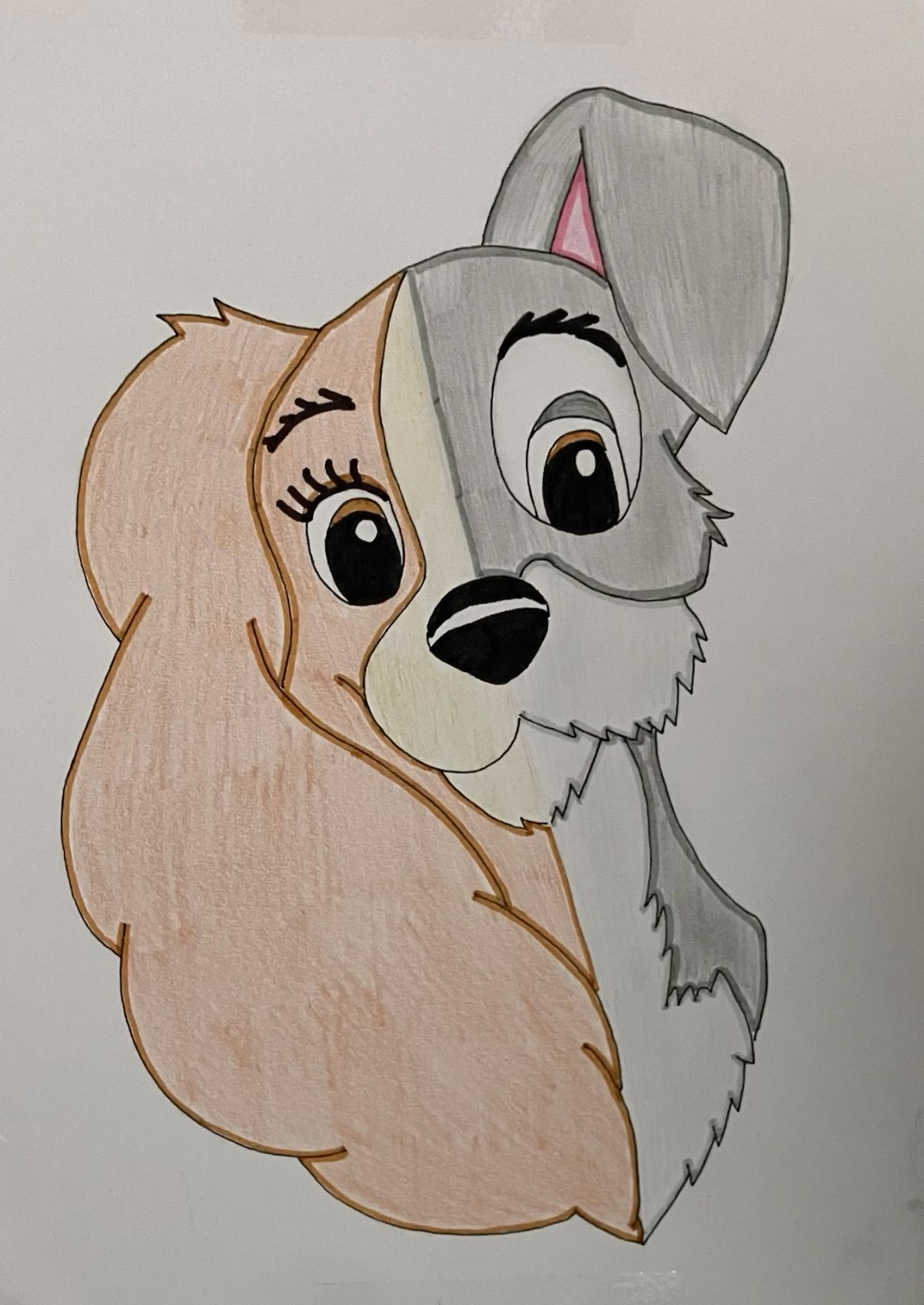 Lady from Lady and the Tramp Drawing Cute Dog Character